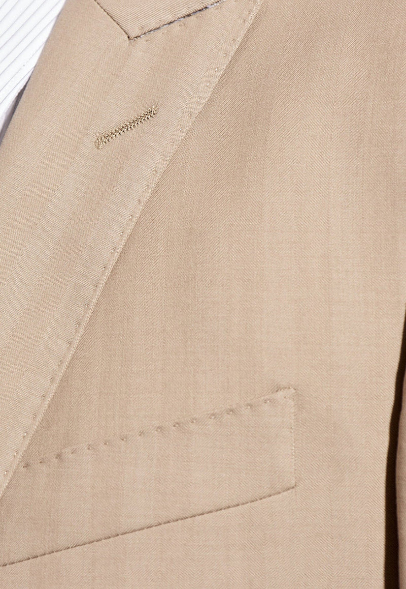 Single-Breasted Pinstripe Wool Suit