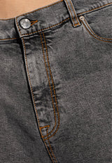 Logo Embroidered Denim Shorts