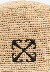 Arrows Embroidered Raffia Bucket Hat