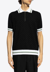 Half-Zipped Knitted Polo T-shirt
