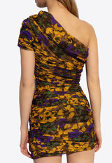 One-Shoulder Mini Floral Tulle Dress