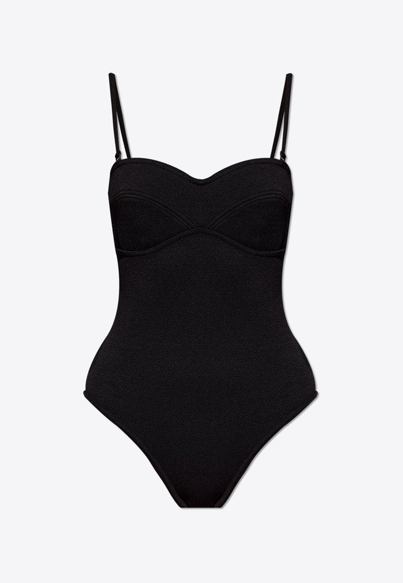 Textured Bustier One-Piece Swimsuit