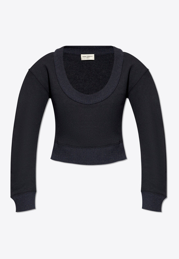 Scoop Neck Knitted Sweater