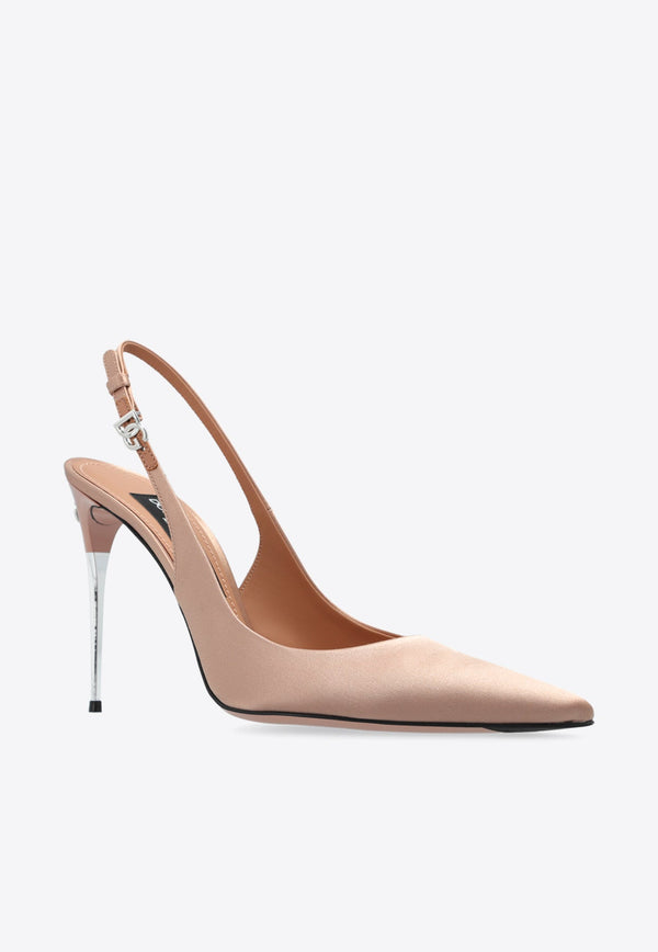 Lollo 105 Slingback Satin Pumps