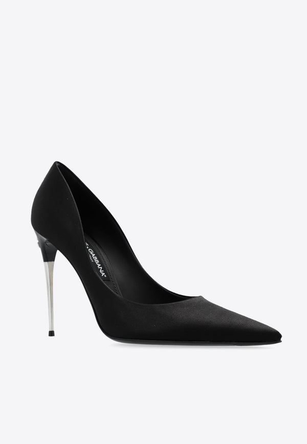 Lollo 105 Pointed Satin Pumps