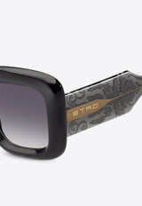 Paisley Square-Frame Sunglasses