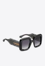 Paisley Square-Frame Sunglasses