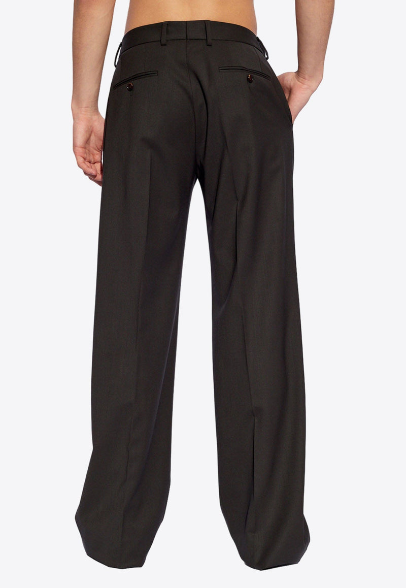 Straight-Leg Wool Pants