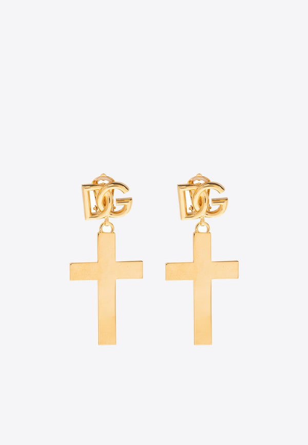 DG Logo Clip-On Cross Earrings