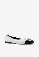 Cap-Toe Quilted Leather Ballet Flats