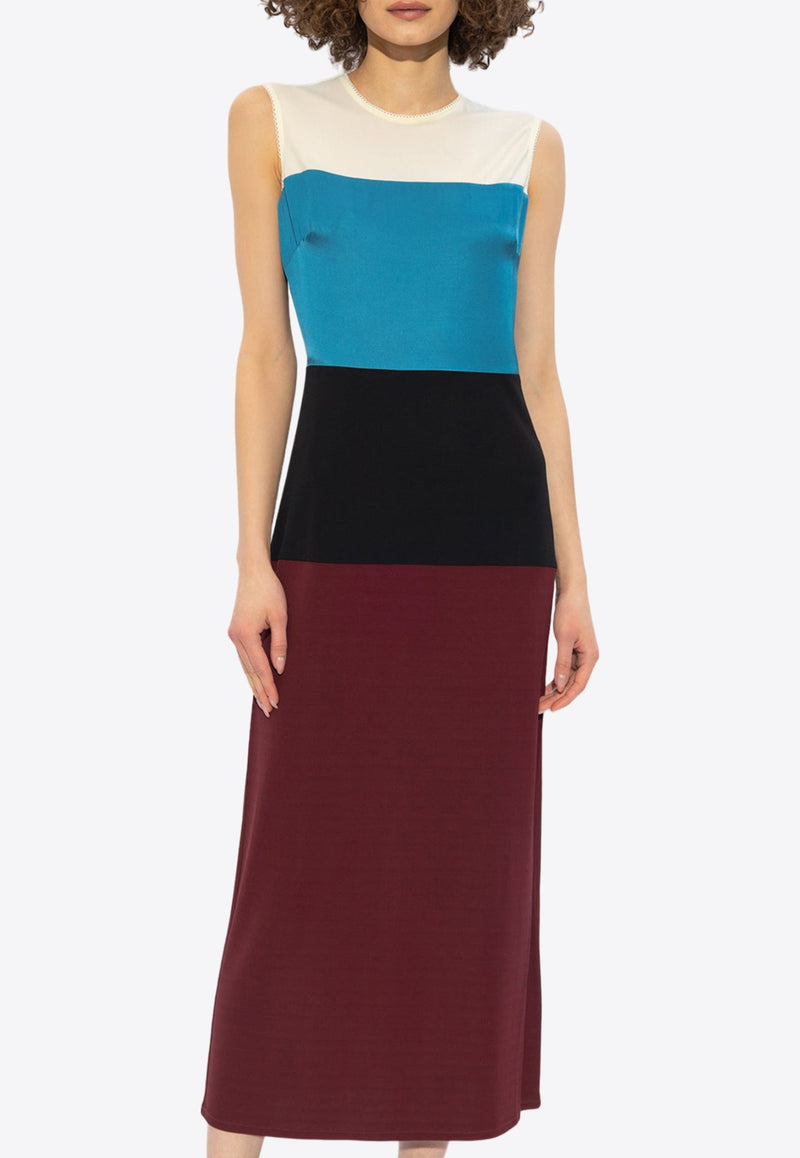 Colorblocked Sleeveless Midi Dress