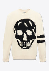 Intarsia Skull Wool Sweater