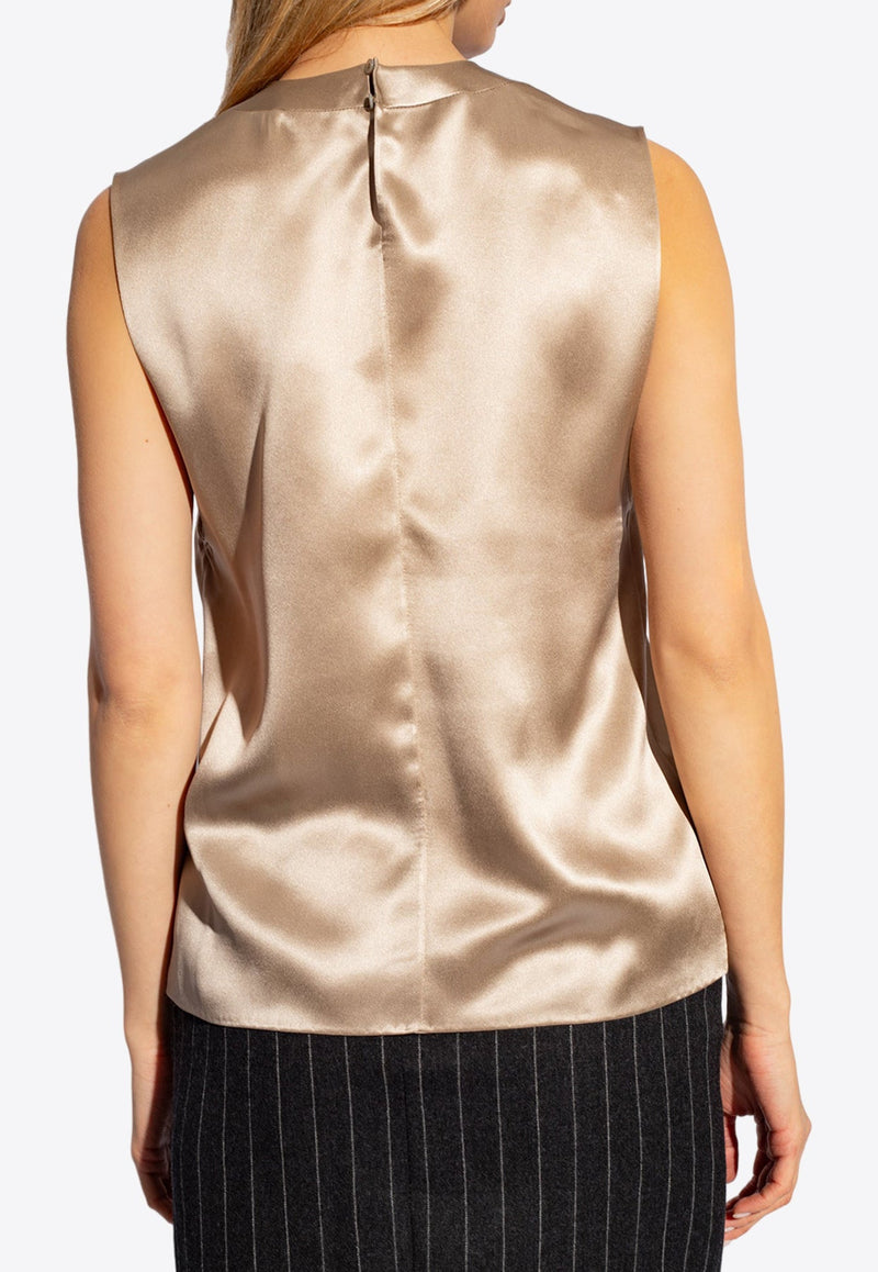 Sleeveless Silk Top