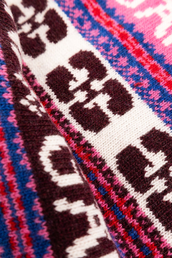 Intarsia Knit Wool-Blend Scarf