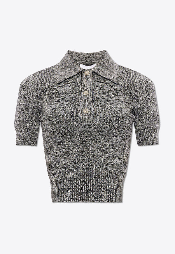 Short Sleeved Knit Polo T-shirt
