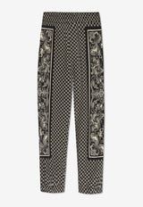 Printed Monogram Straight-Leg Pants