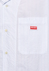 Logo Patch Pinstripe Shirt