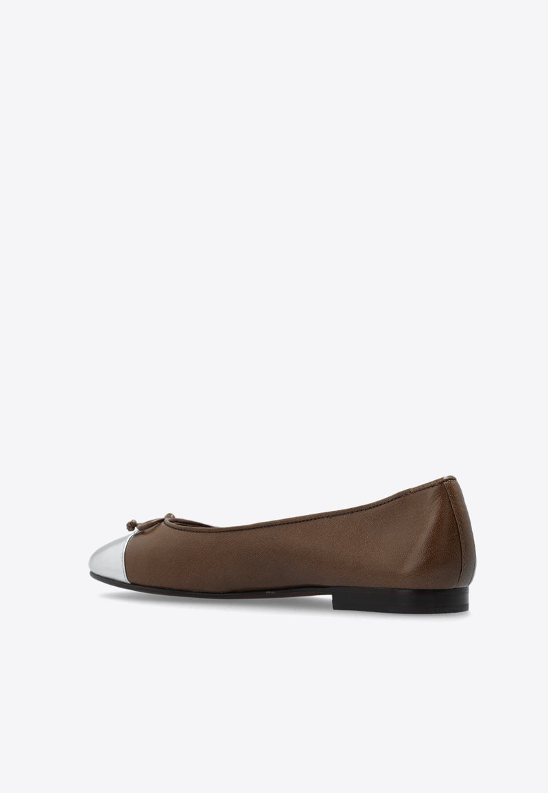 Cap-Toe Leather Ballet Flats