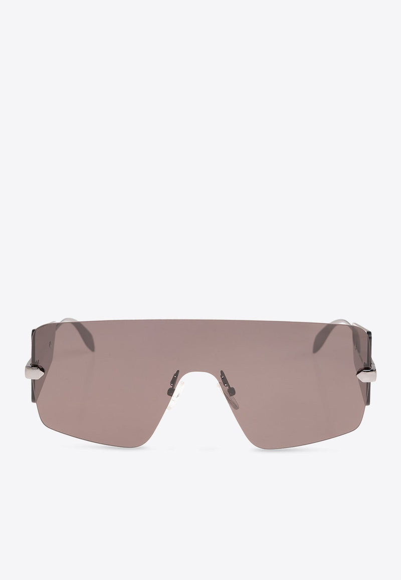 Oversized Rimless Shield Sunglasses