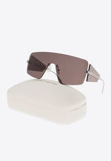 Oversized Rimless Shield Sunglasses