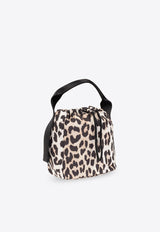 Leopard Print Webbing Tech Pouch Bag