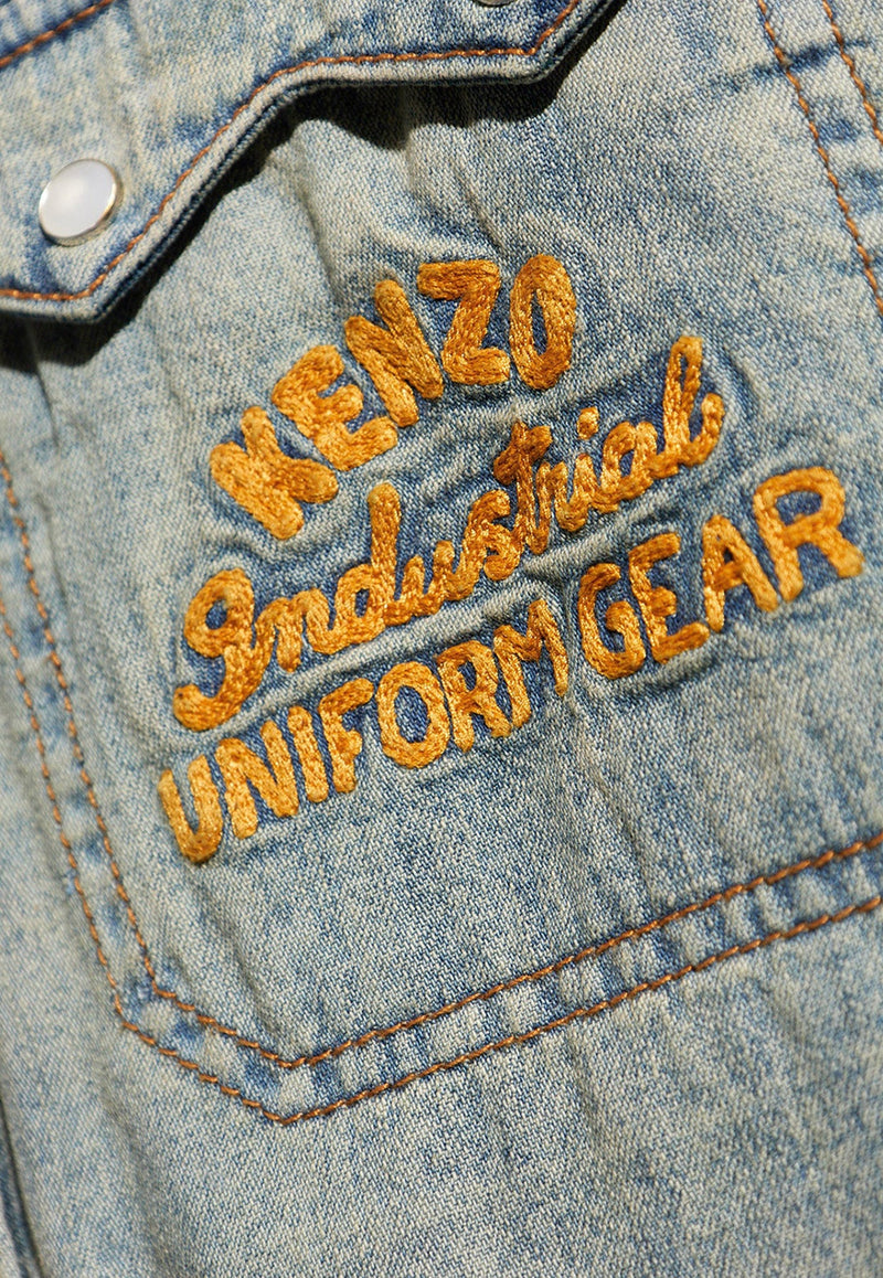 Logo Embroidered Denim Shirt