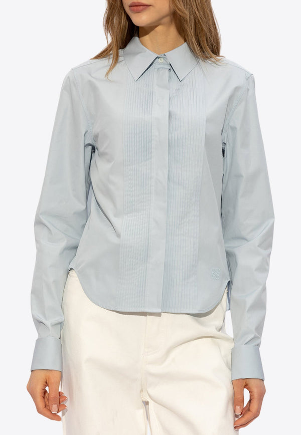 Pleated Yoke Long-Sleeved Shirt