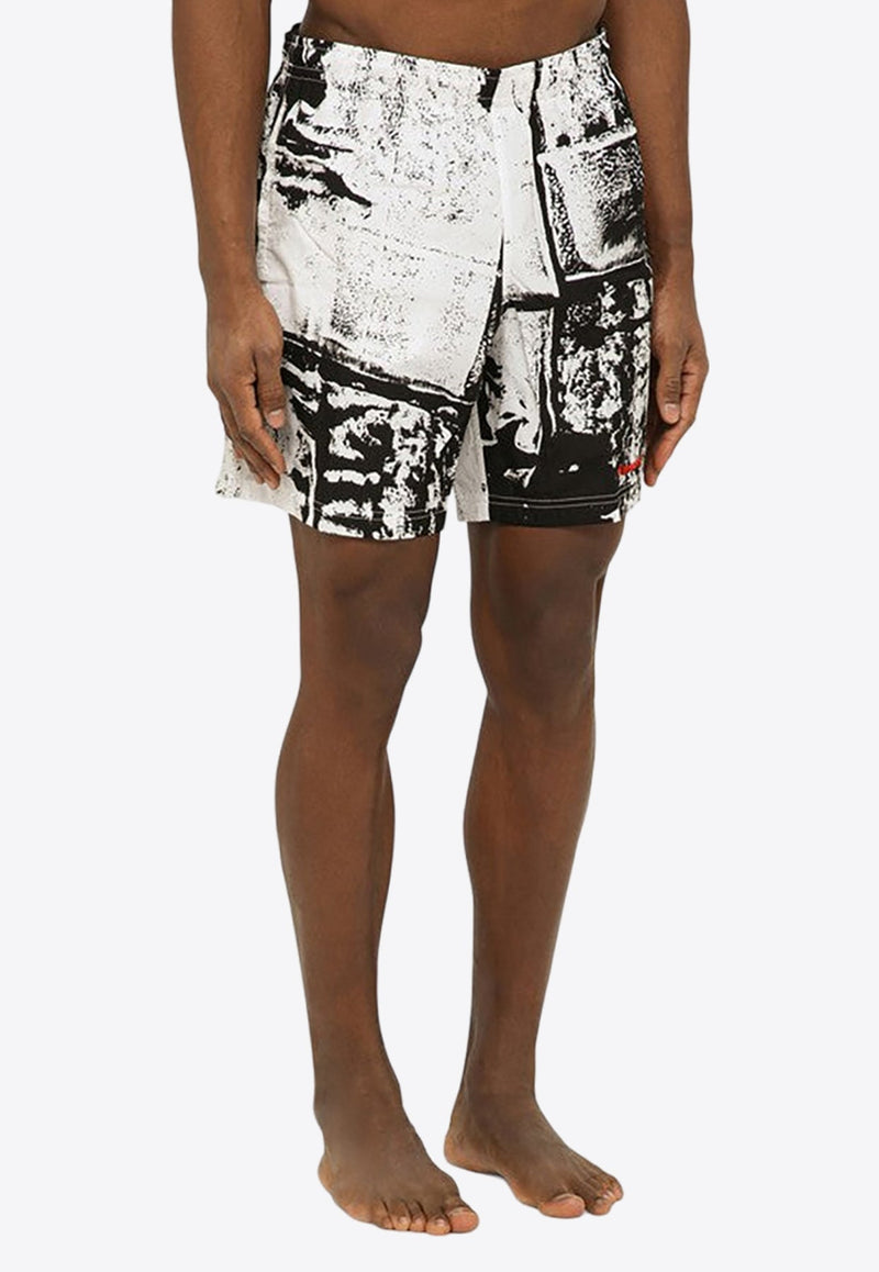 Abstract Print Swim Shorts