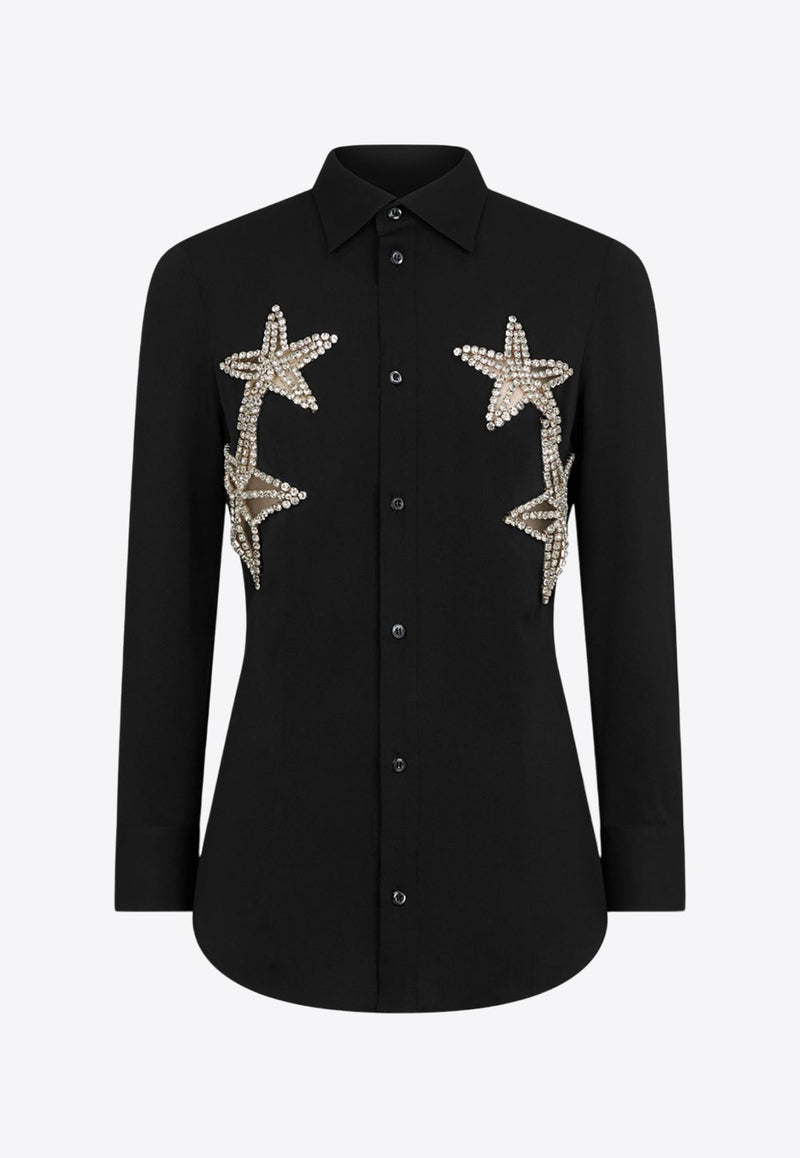 Starry Night Crystal-Embellished Shirt