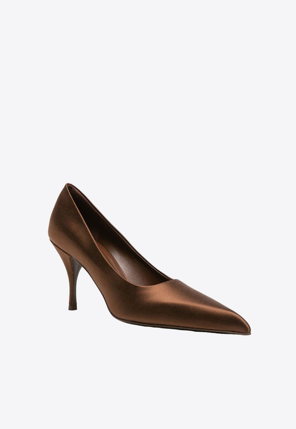 85 Pointed-Toe Satin Pumps