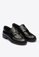 Triangle Logo Leather Loafers