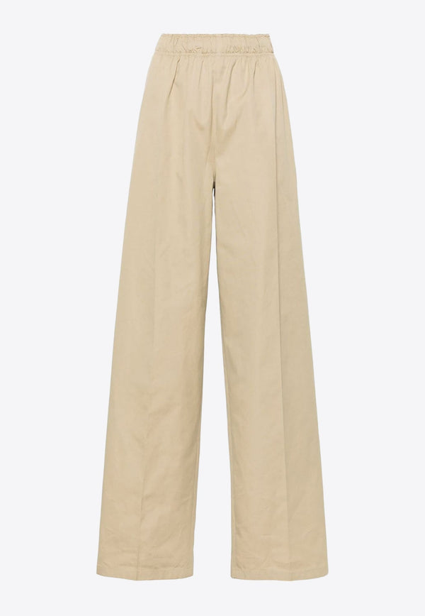 Logo Plaque Wide-Leg Pants