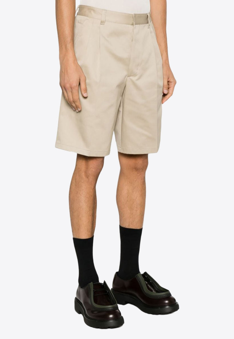 Wide-Leg Chino Shorts