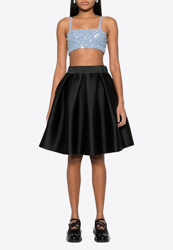 Papavero Pleated Full Mini Skirt