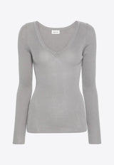 Cipria V-neck Fine Knit Sweater