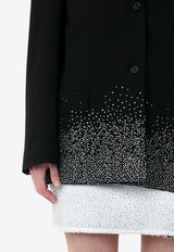 Crystal Embellished Single-Breasted Blazer