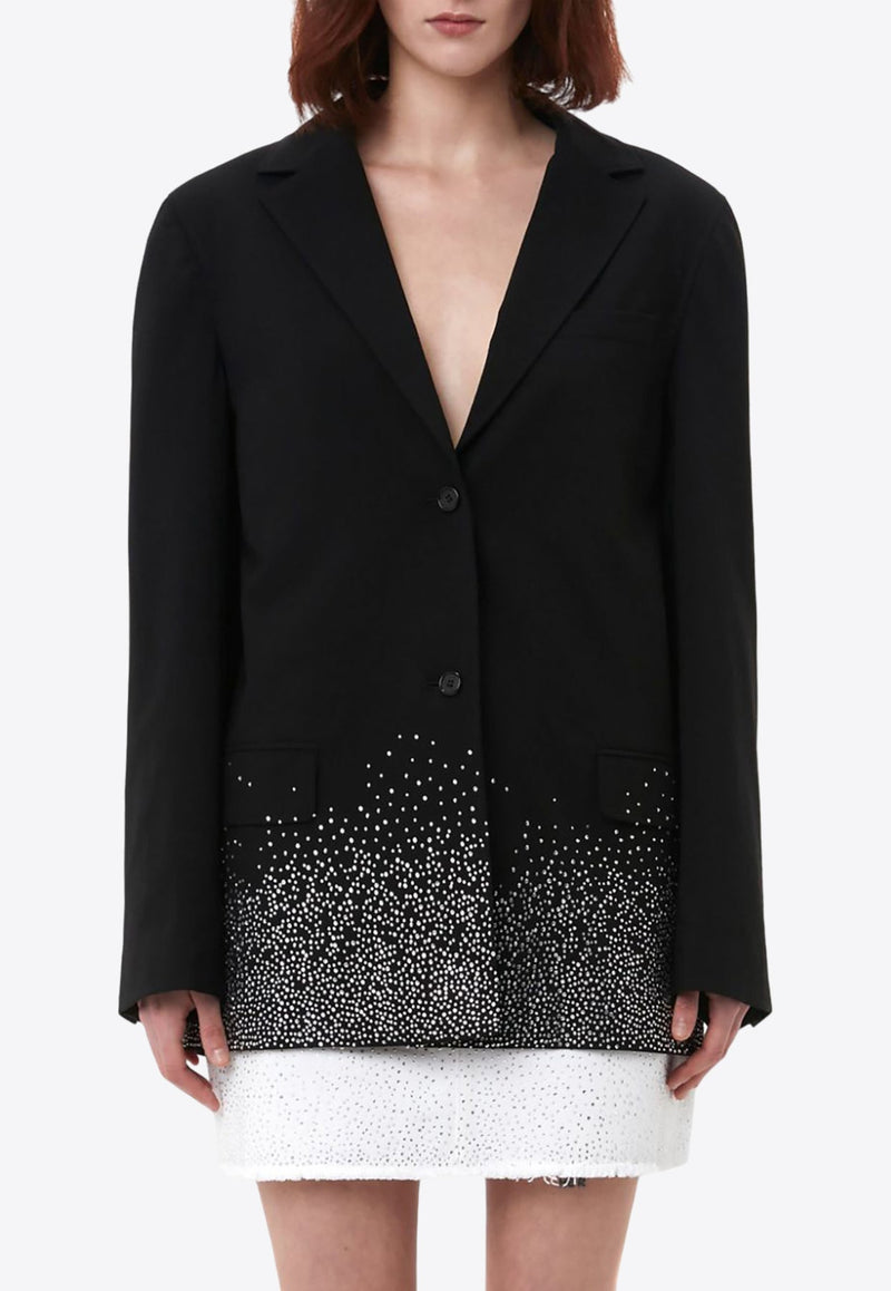 Crystal Embellished Single-Breasted Blazer