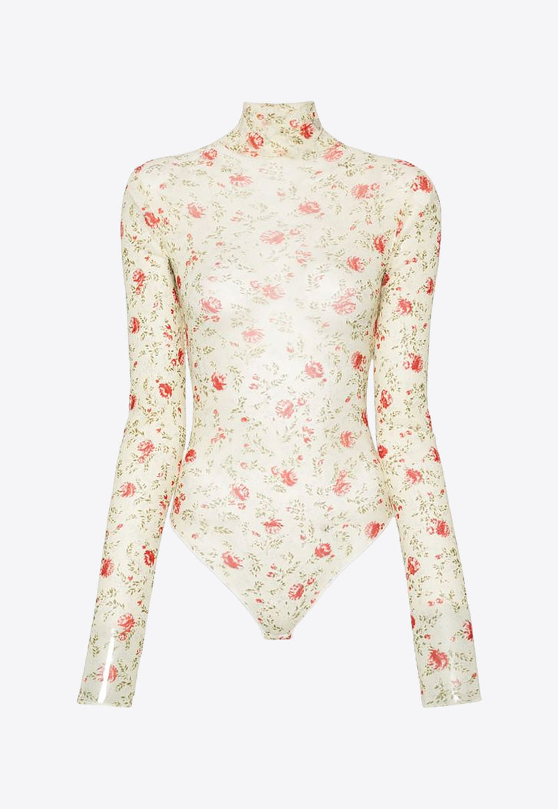 Poppy Print Turtleneck Bodysuit