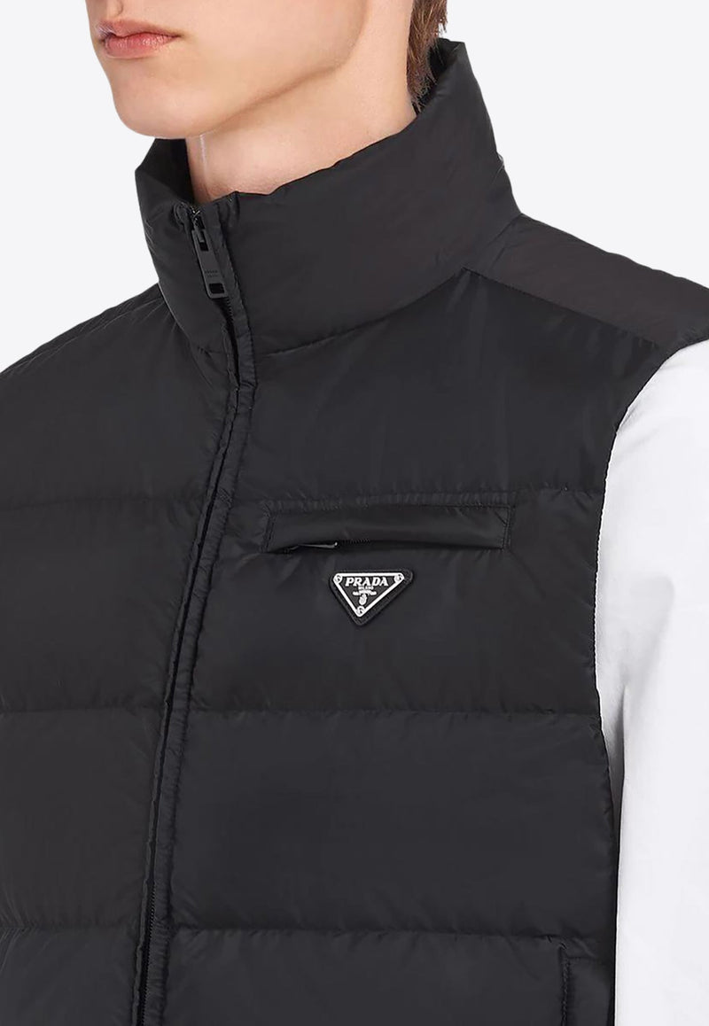 Triangle Logo Zip-Up Padded Vest