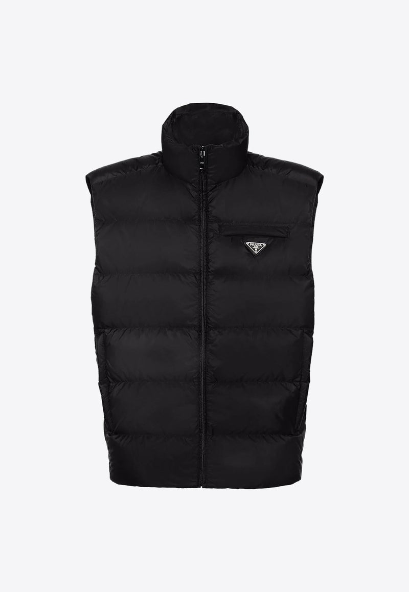 Triangle Logo Zip-Up Padded Vest