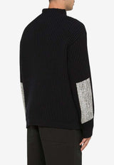 Turtleneck Ribbed Sweater in Wool