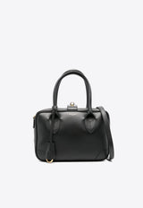 Vita Grained Leather Top Handle Bag