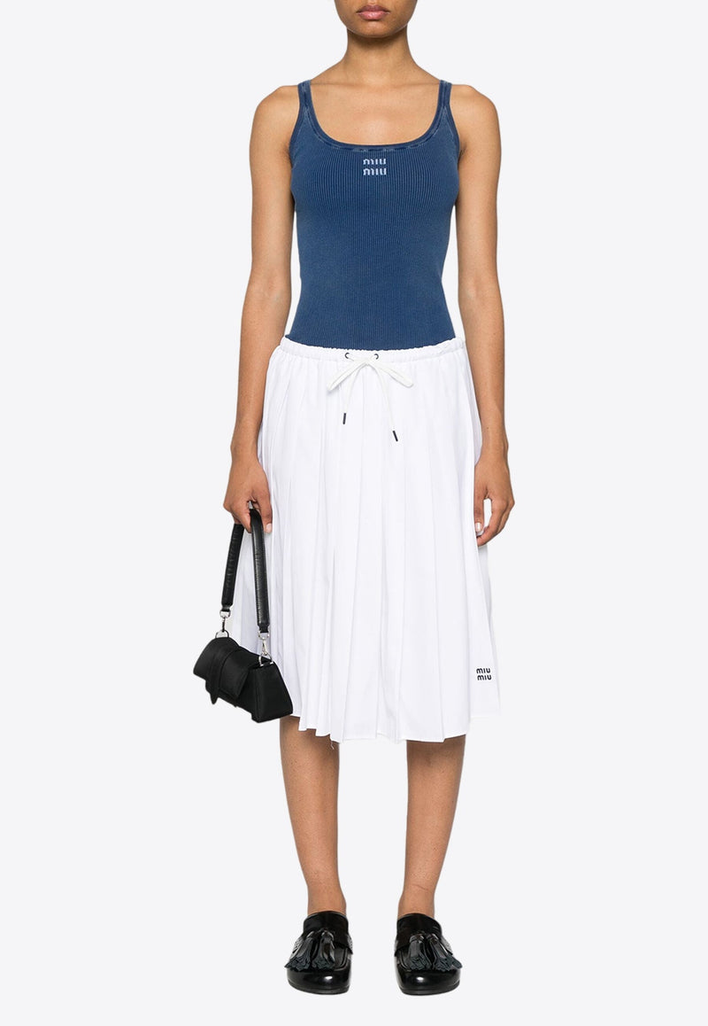 Poplin Pleated Skirt