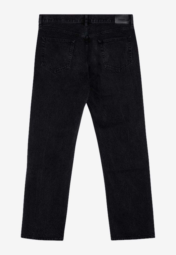 Washed Straight-Leg Jeans