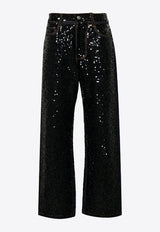 Guff Sequined Straight Jeans