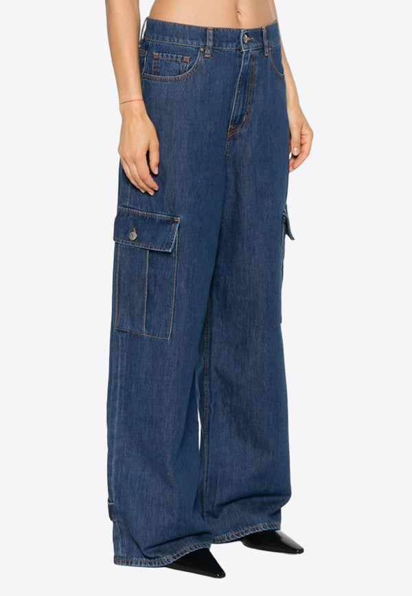 Cigan Wide Cargo Denim Pants