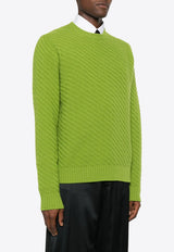 Ribbed Knit Crewneck Sweater