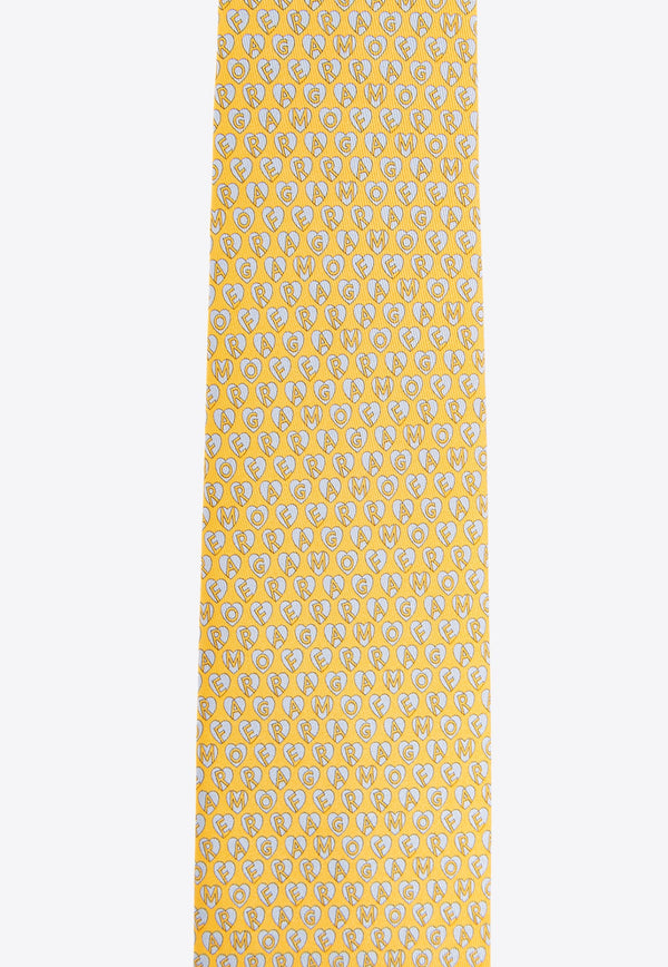 Stamp Print Silk Tie