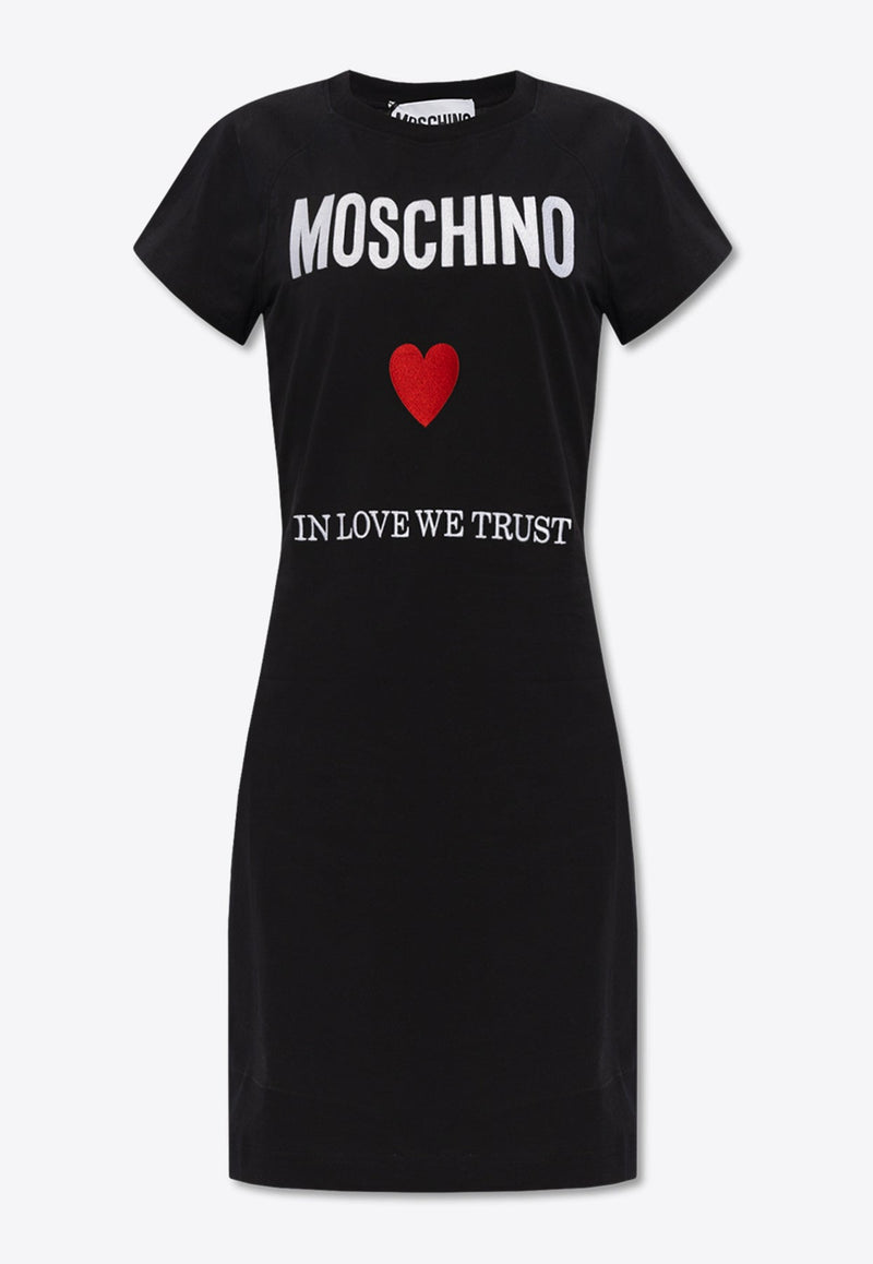 Logo Embroidered Mini T-shirt Dress