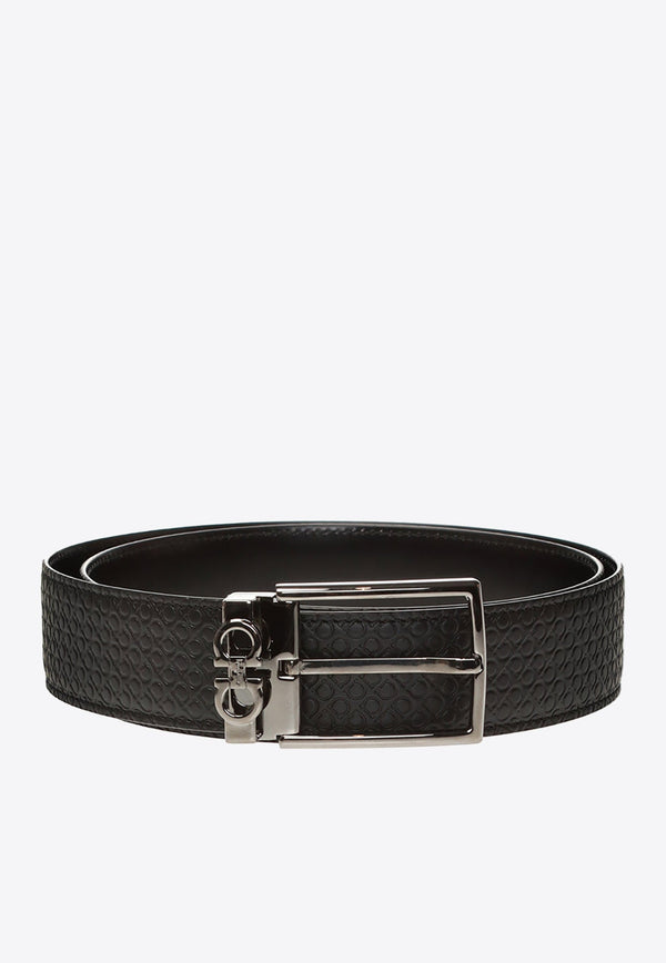 Gancini Buckle Leather Belt